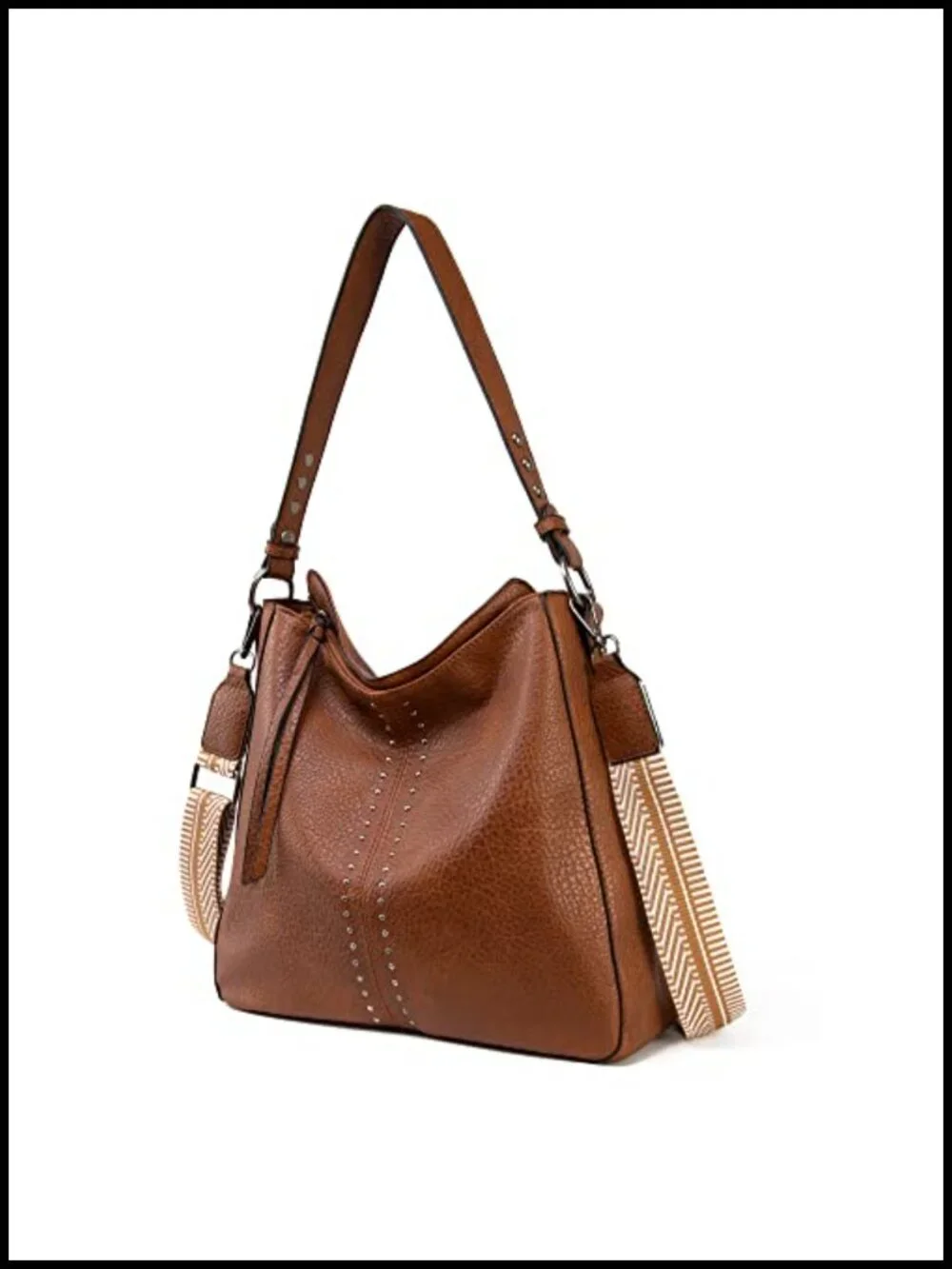 Vegan Leather Hobo Bag Top Handle Satchel Shoulder Purse Bucket Handbag